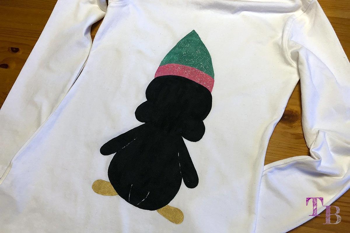 DIY Shirt Pinguin Motiv Textilfarben hinten